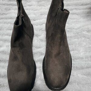 Sonoma Ankle Boots, Green, Womens, 9, Zip up, Suade, New